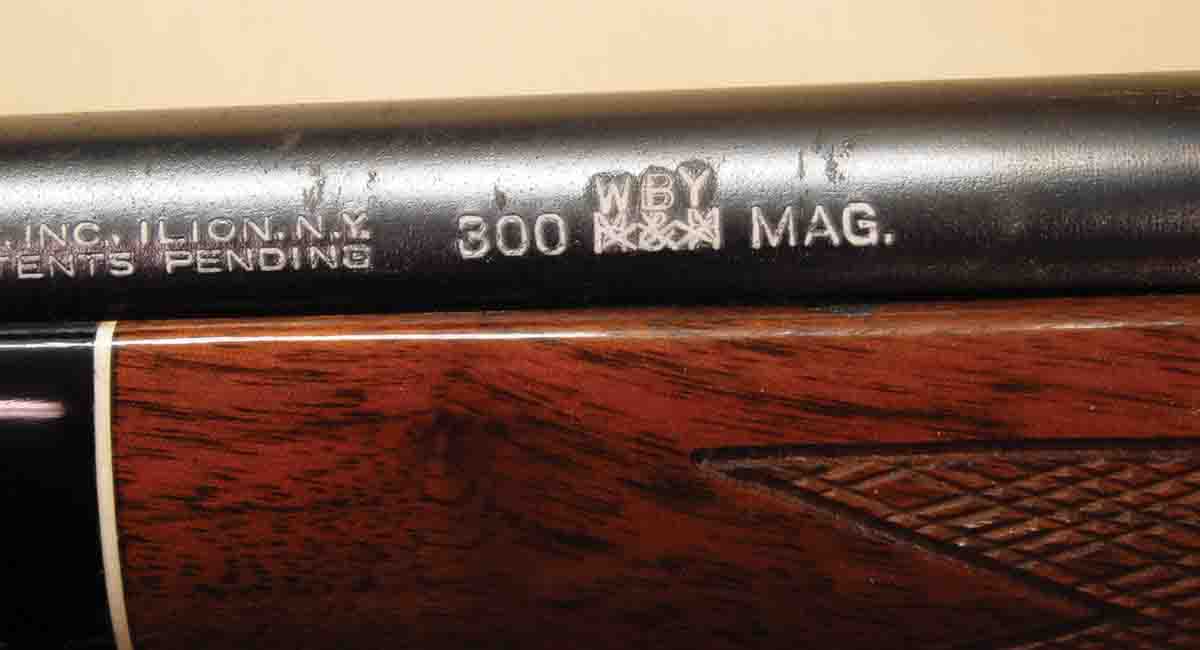 Remarking of barrel from .300 H&H Magnum to .300 Weatherby Magnum.